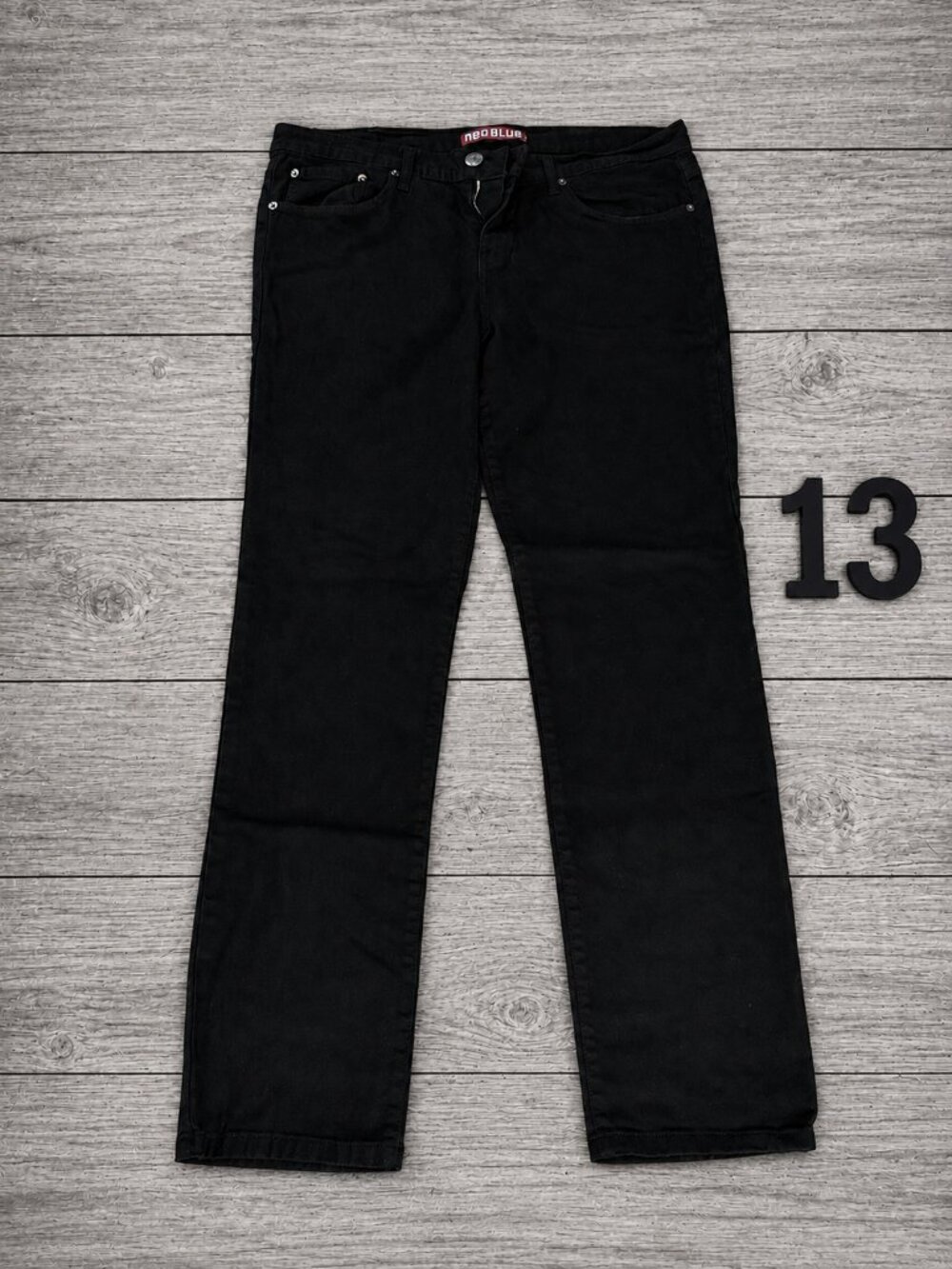 Neo Blue Black Straight Leg Jeans Men's Size 38 Great Condition (13)